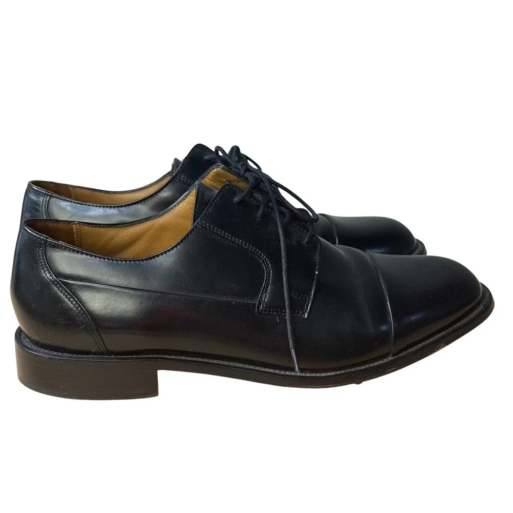 Bostonian Mens Black Leather Cap Toe Derby Dress Shoes 25030 Size‎ 9 W